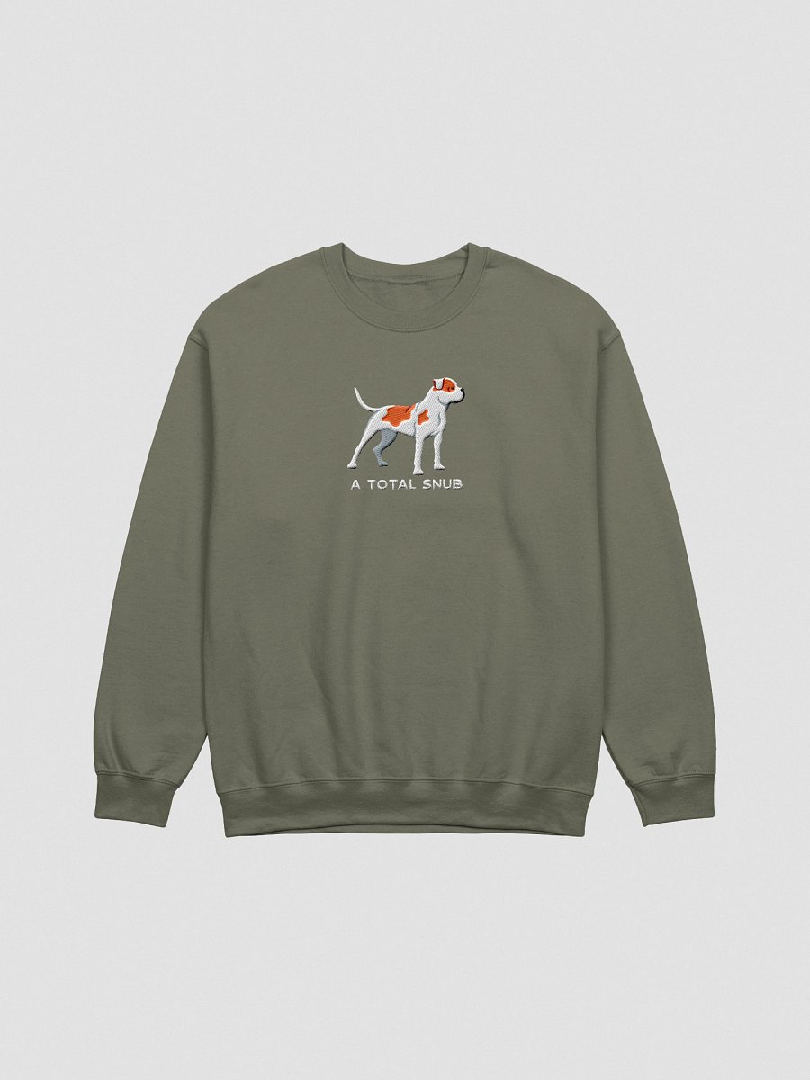 A Total Snub Sweatshirt (Embroidered) of an American Bulldog(Red & White) product image (13)