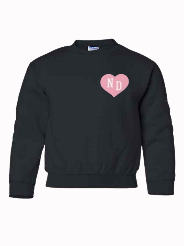 ND Heart Small Pink Youth Unisex Sweatshirt product image (2)