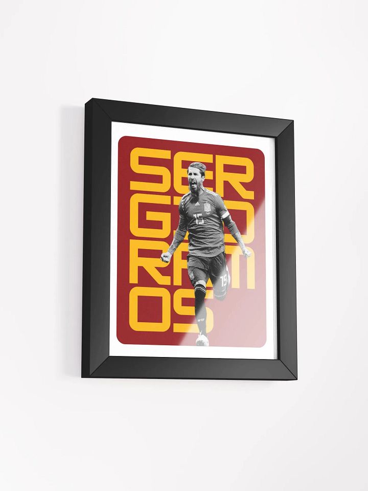 Sergio Ramos BW Spain Name Art Framed Print product image (2)