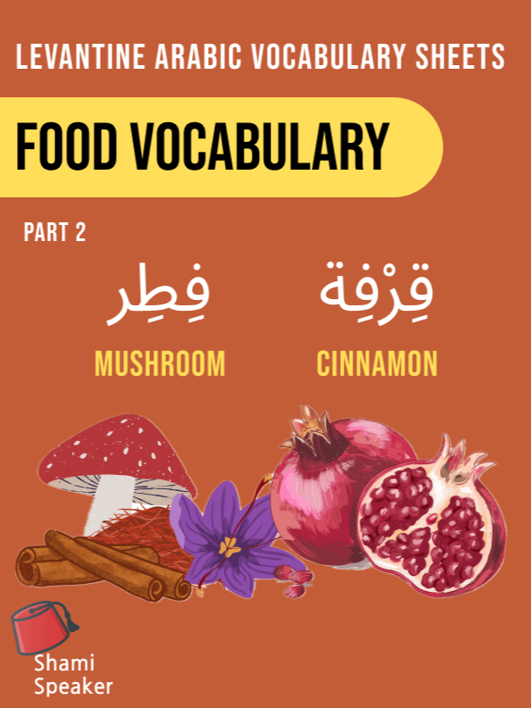 Food Vocabulary in Levantine Arabic Part 2 product image (1)