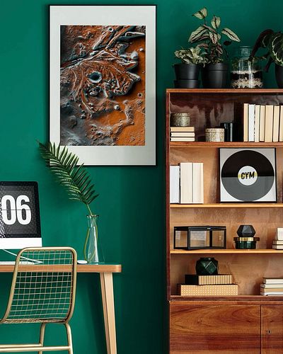 This poster features detailed cartography art design of the Martian landscape.
Perfect for your wall. Made for visionaries, e...