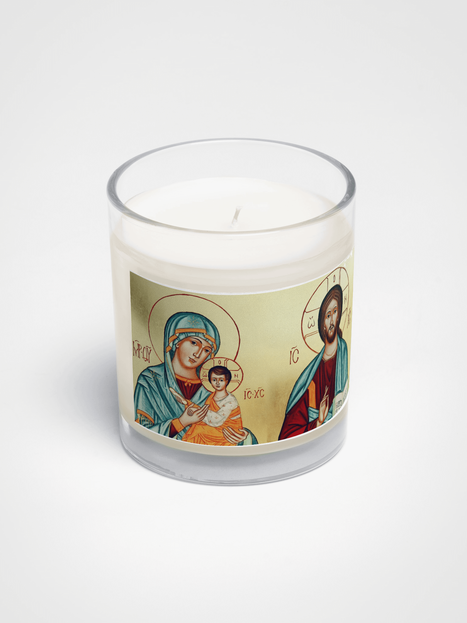 Christ & Theotokos Soy Wax Candle – A Divine Glow product image (4)