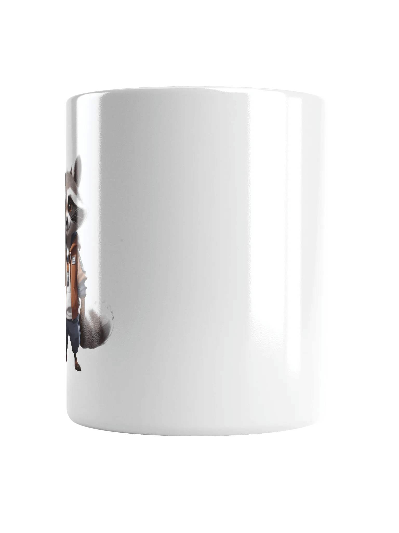 Cute Cartoon Raccoon White Mug product image (5)