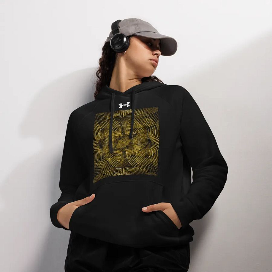 Hoodie with golden lines and leaf design product image (12)