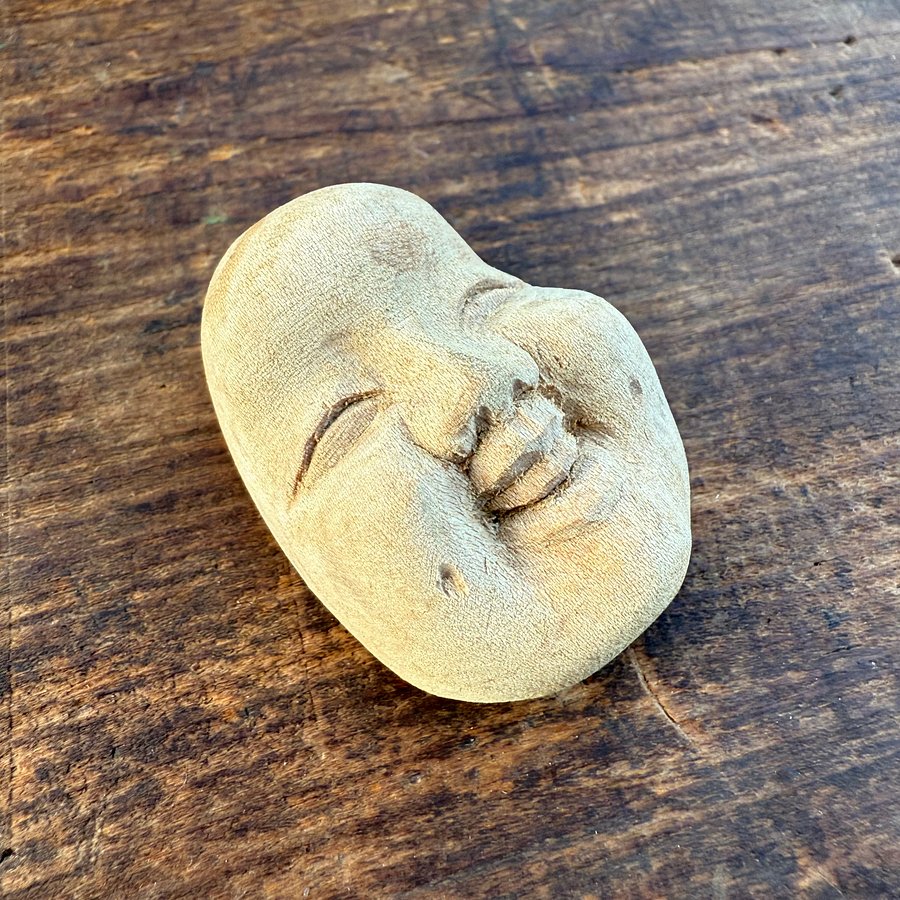 🎎 Vintage Japanese Hyottoko & Okame Carved Seed Faces – Japan Antique Roadshow product image (5)