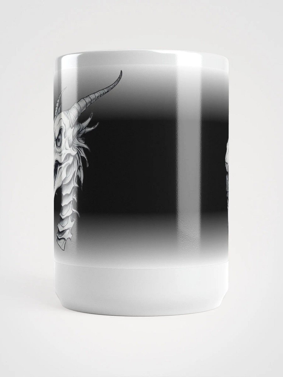D20 Dragon Skull Monochromatic Black & White 15 0z. mug product image (7)