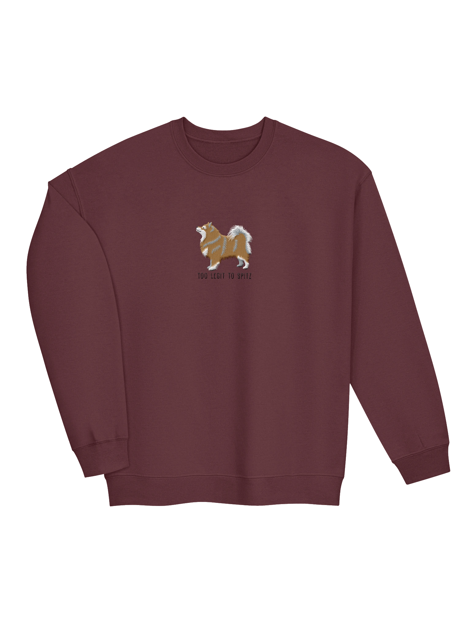 Too Legit to Spitz Sweatshirt (Embroidered) of a Finnish Lapphund(Brown & White) product image (13)