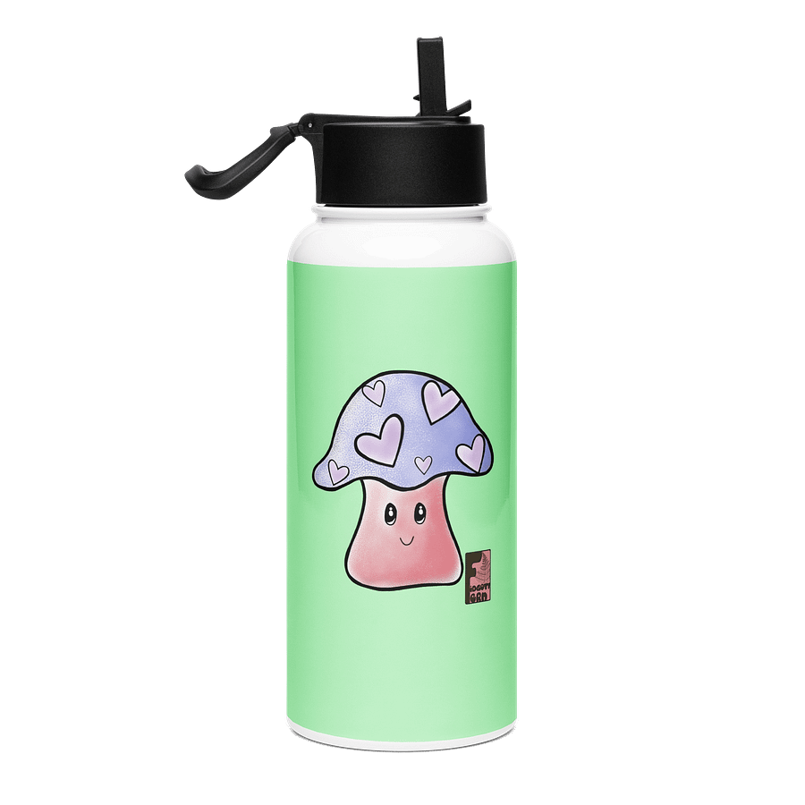 "Mushroom Love" Water Bottle With Screw Top And Straw product image (4)