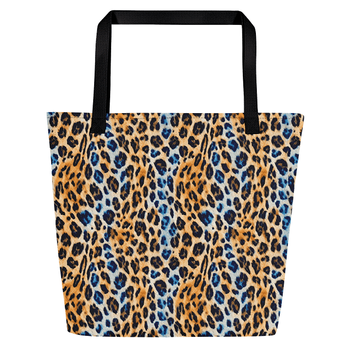 Blue Brown Leopard Tote Bag product image (1)