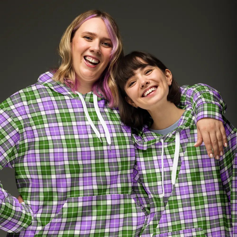 Lavender and Green Plaid Hoodie product image (3)