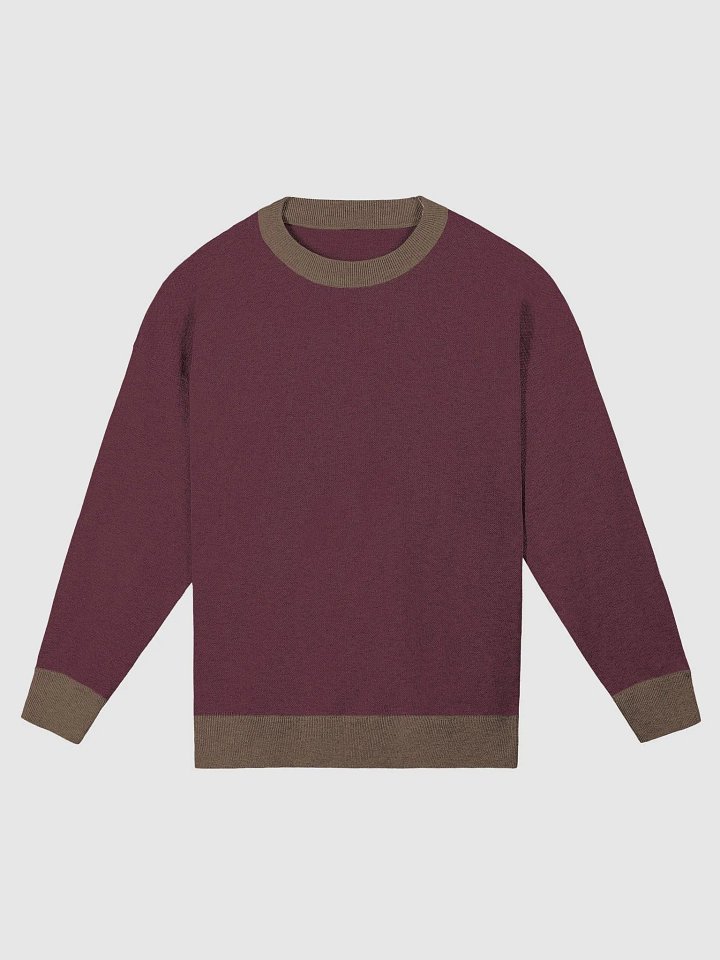 Cozy Burgundy Jacquard Knit Sweater product image (5)