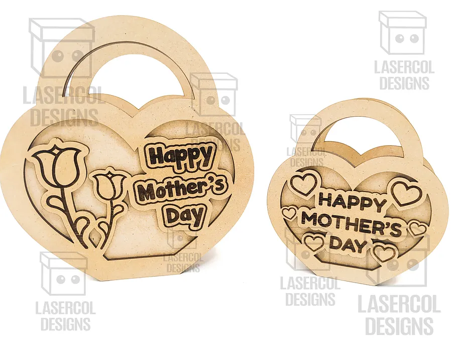 Mother's Day Gift Basket (3 Sizes) - Laser Cut Files product image (2)