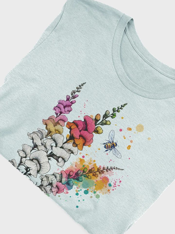 Snapdragon Flower T-Shirt, Vibrant Wildflower Bee Tee, Botanical Garden Lover Shirt, Pollinator Conservation Gift, Nature-Inspired T-shirt product image (2)