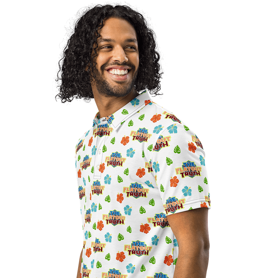 TFOT SlimFit Sandy Hex White Hawaiian Polo Shirt product image (5)