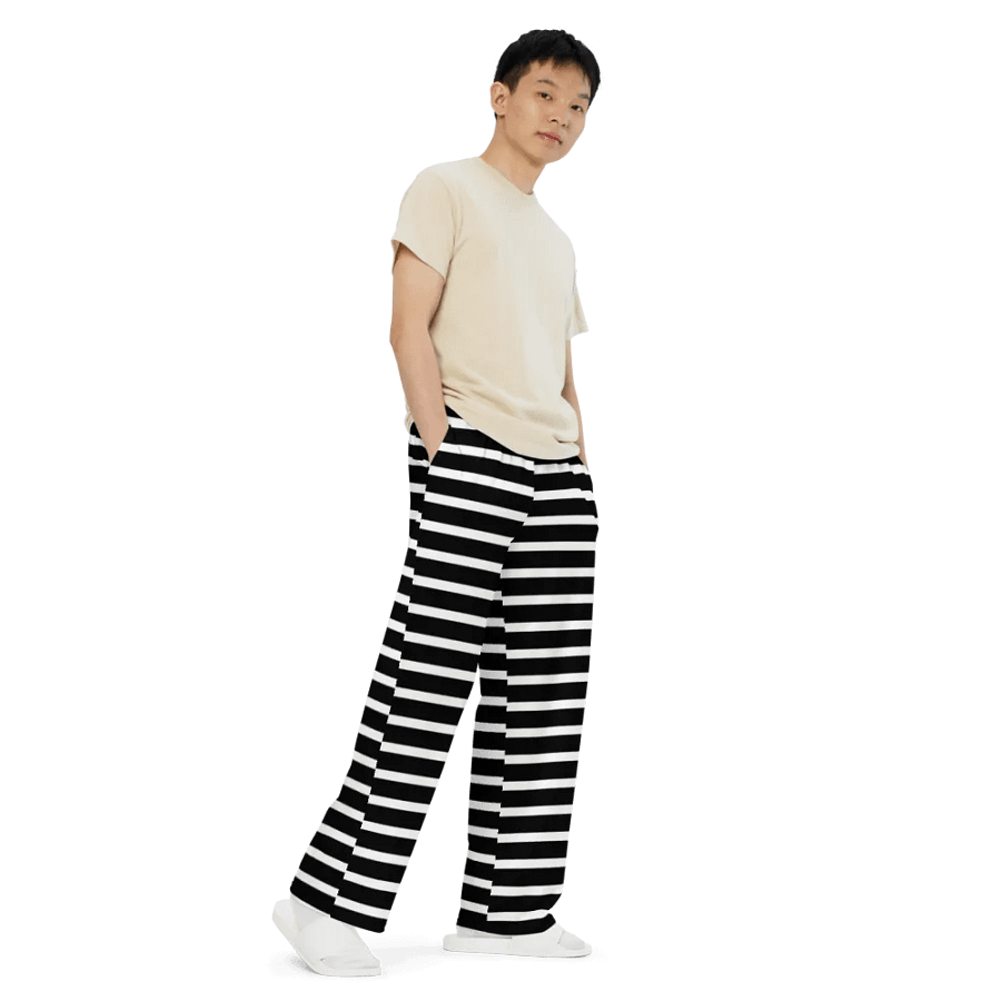 Black & White Stripes Wide-Leg Pants product image (7)
