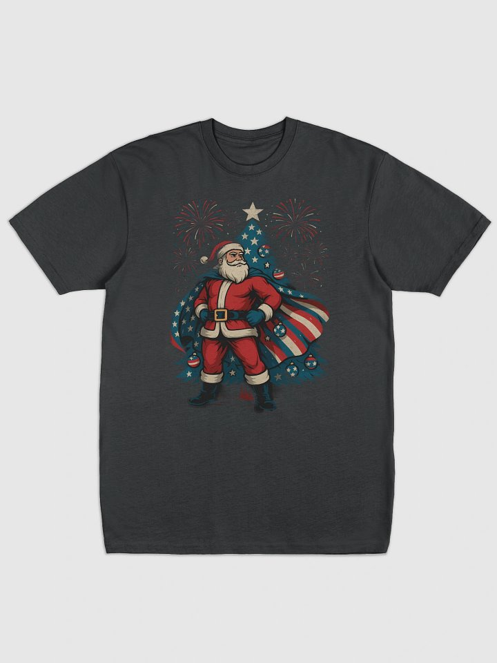 Patriotic Santa Claus American Flag Superhero Christmas Tree Men's Tee product image (1)