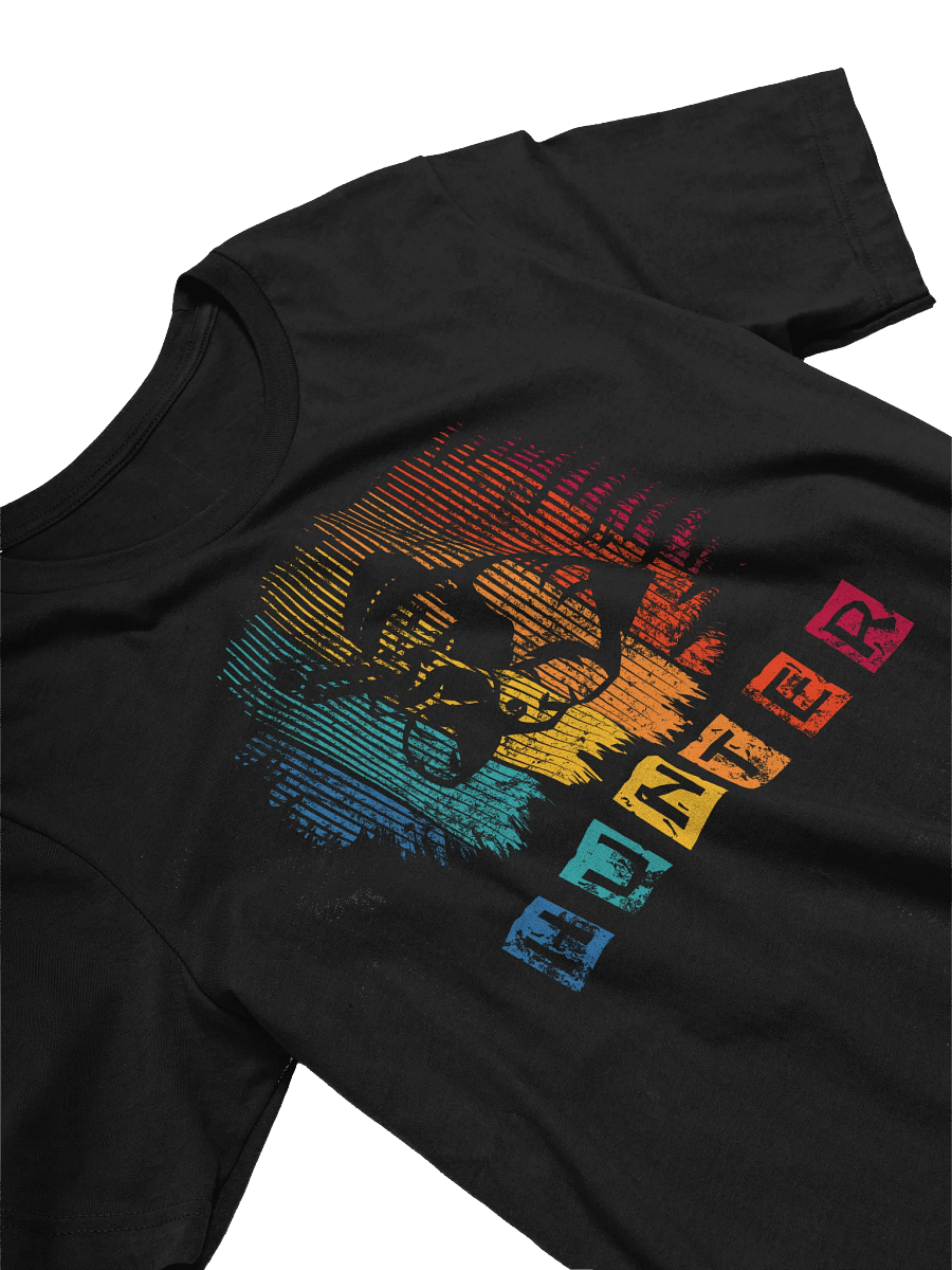 Retro Colorful Hunter T-Shirt – Distressed Silhouette & Bold Rainbow Design for Hunting Fans product image (3)