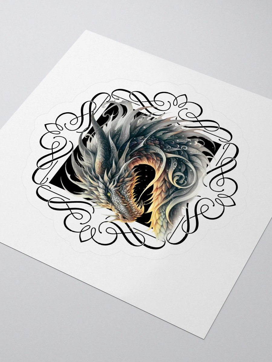 Mystical Dragon Gold and Silver Kiss Cut Stickers product image (1)