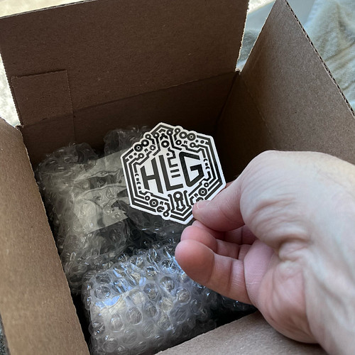 This is the first order ever being packed! Each order gets an HLG sticker cause, who doesn’t like stickers?!