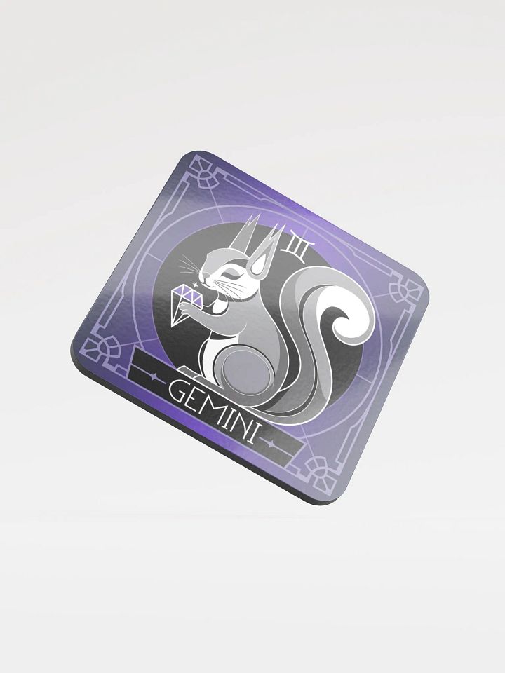 Coaster or micro art piece: libra pooky with gem product image (1)