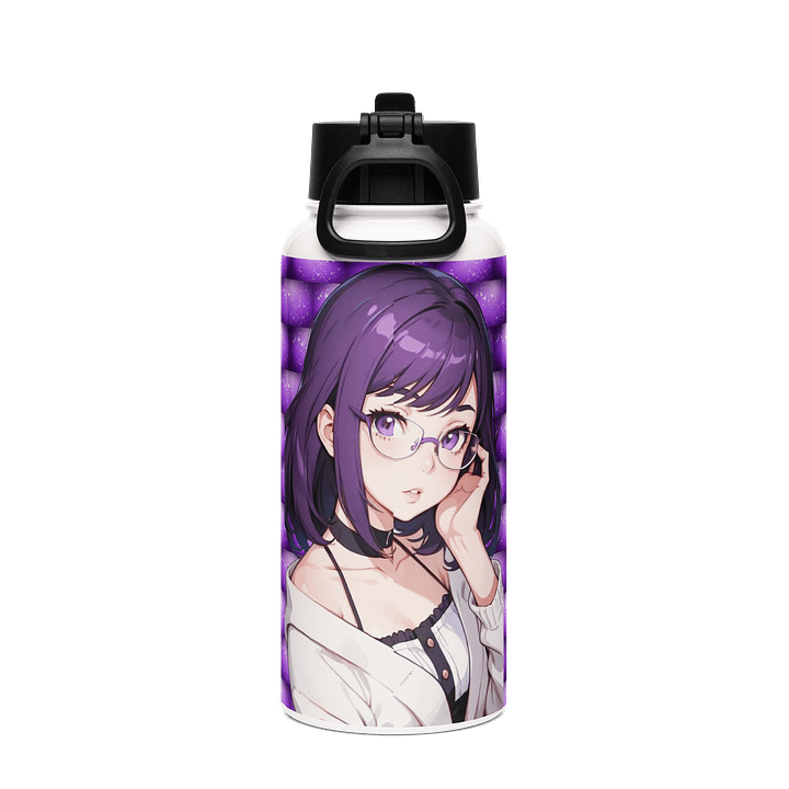 (Purple WAIFU) K Stainless Steel Water Bottle with a Straw Lid product image (2)