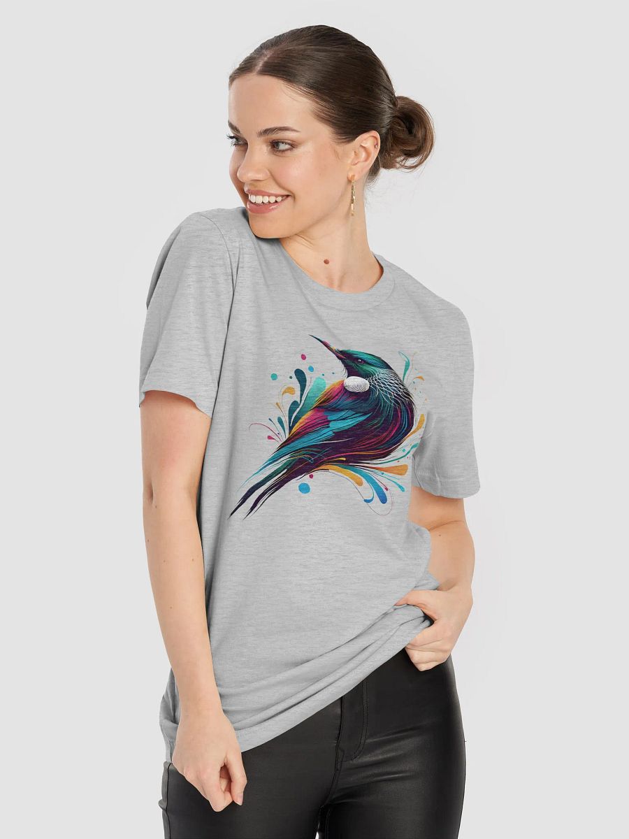 Tui Bird T-Shirt, New Zealand Native Bird Tee, Vibrant Artistic Wildlife Design, Nature-Inspired Graphic T-shirt product image (5)