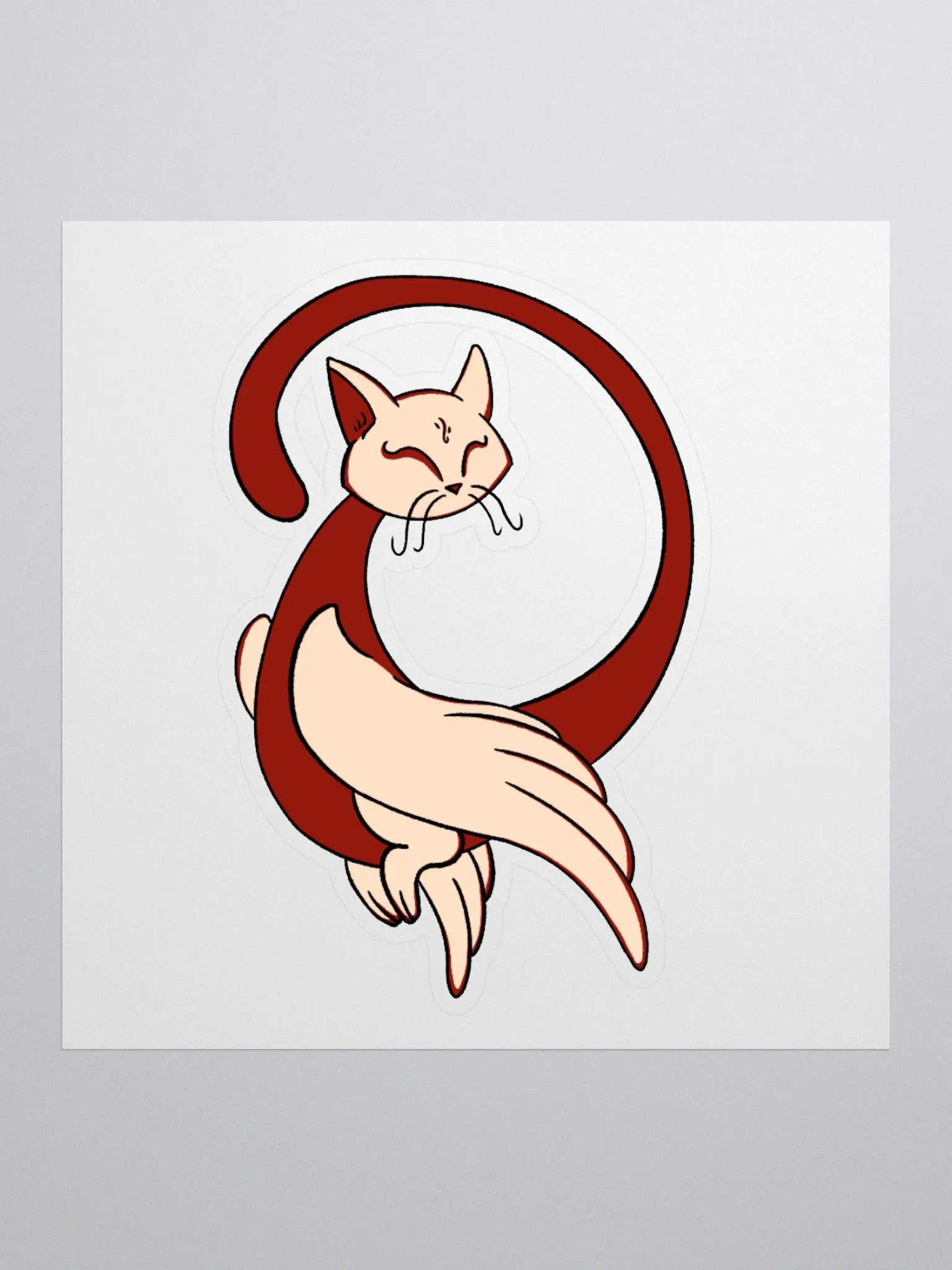 Calming Brown Cat-Owl Sticker product image (2)