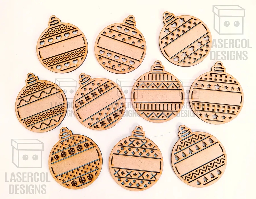 Christmas Ornaments (Ready to Personalize) - Laser Cut Files product image (8)