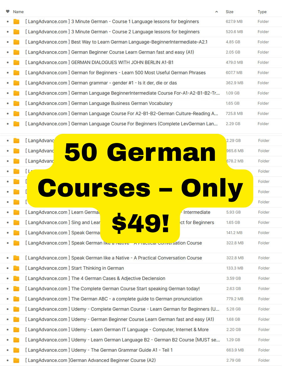🎓 Unlock a Lifetime of Learning with 50 Premium German Courses product image (1)