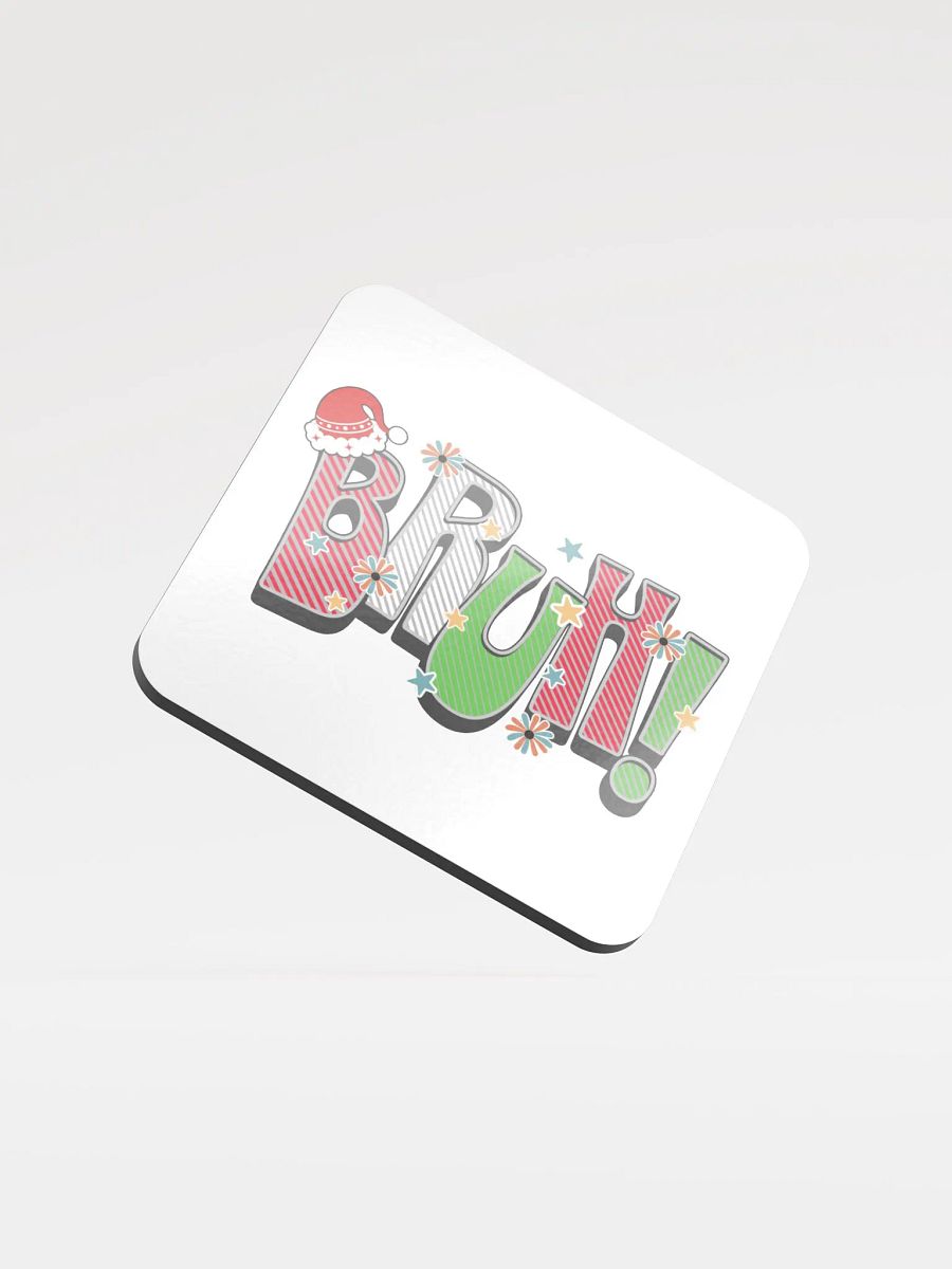 Bruh! Christmas Festive Santa Hat Coaster product image (1)