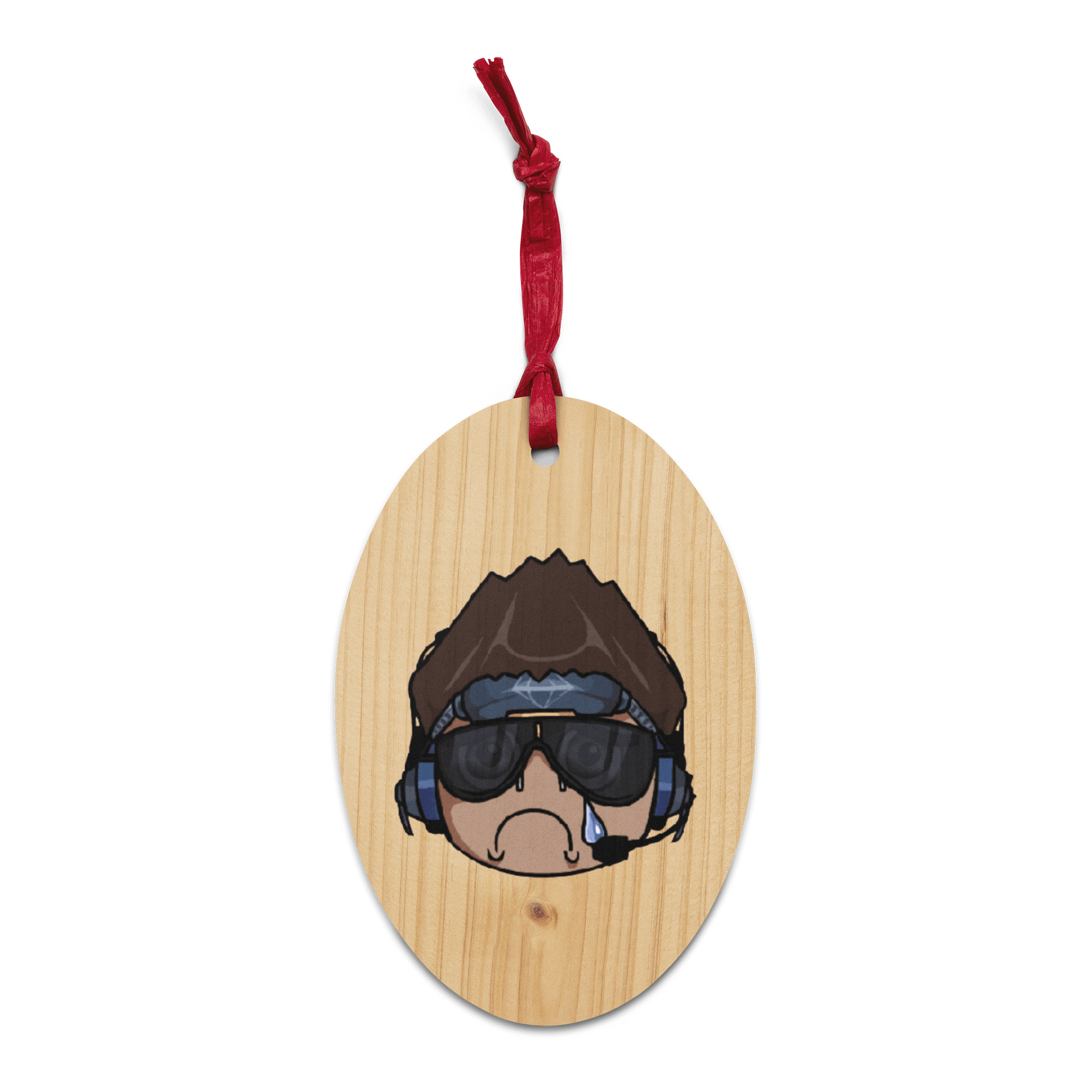 DarkSky Sad Emoji Wooden Ornament product image (1)