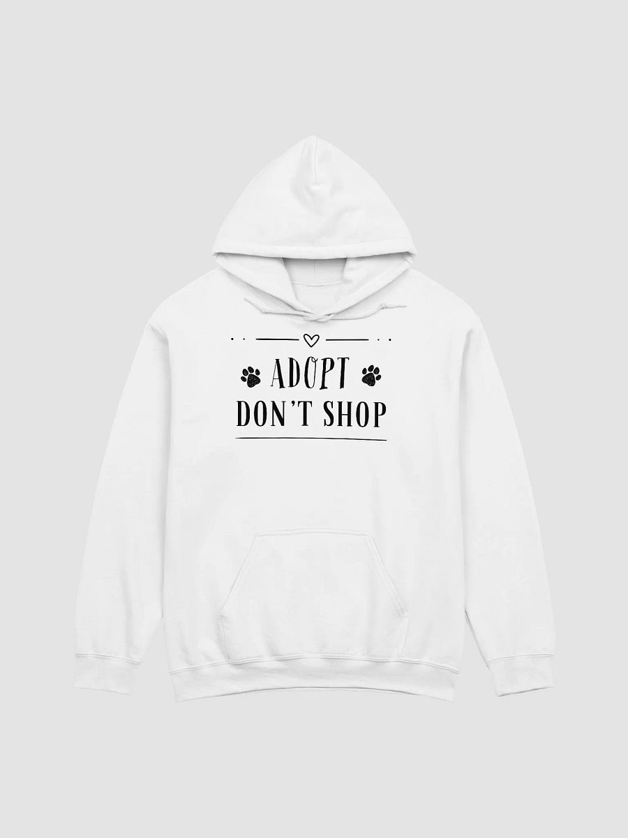 Adopt Don't Shop, black letters on Gildan 18500 Hoodie product image (2)