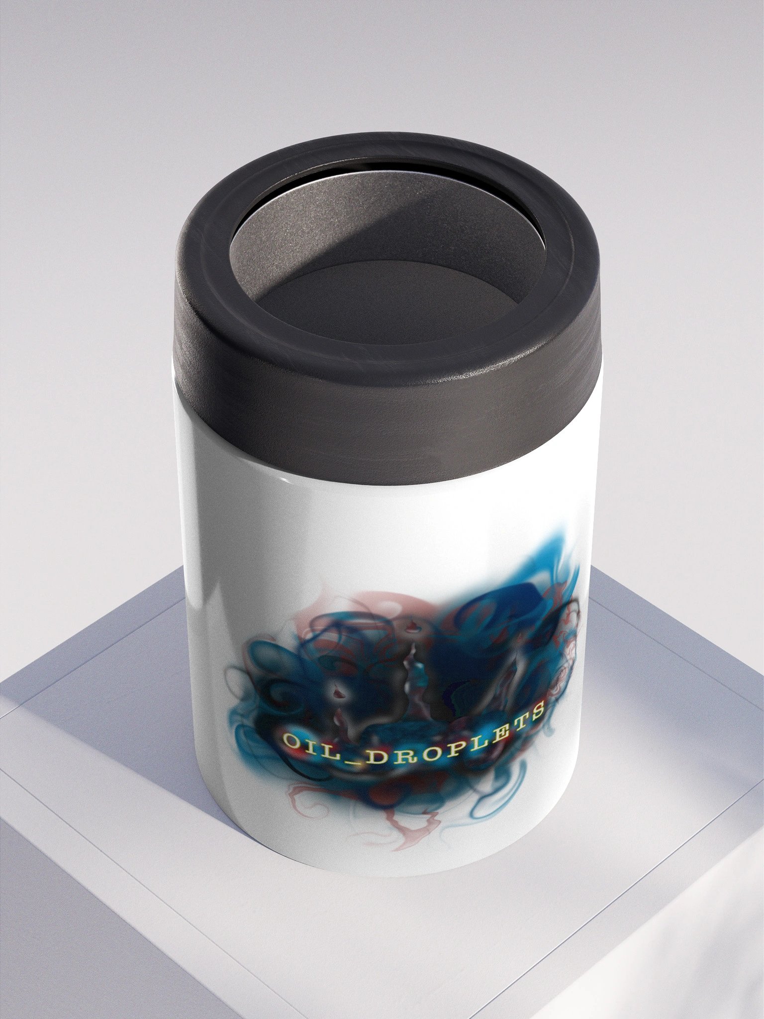 Oil Droplets Stainless Steel Koozie white product image (2)