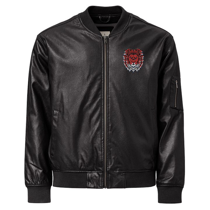 Roaring Lion Faux Leather Bomber Jacket product image (1)