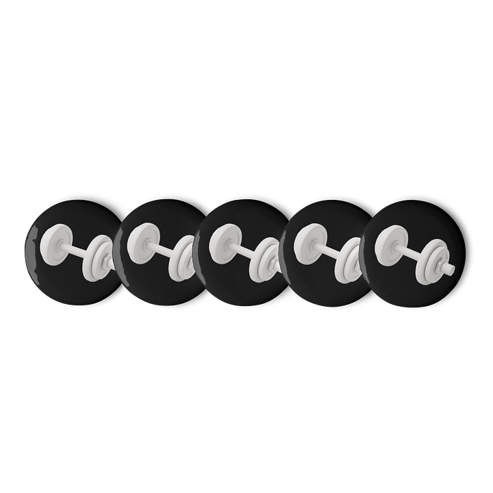 White Dumbbell Buttons Pin Set product image (1)