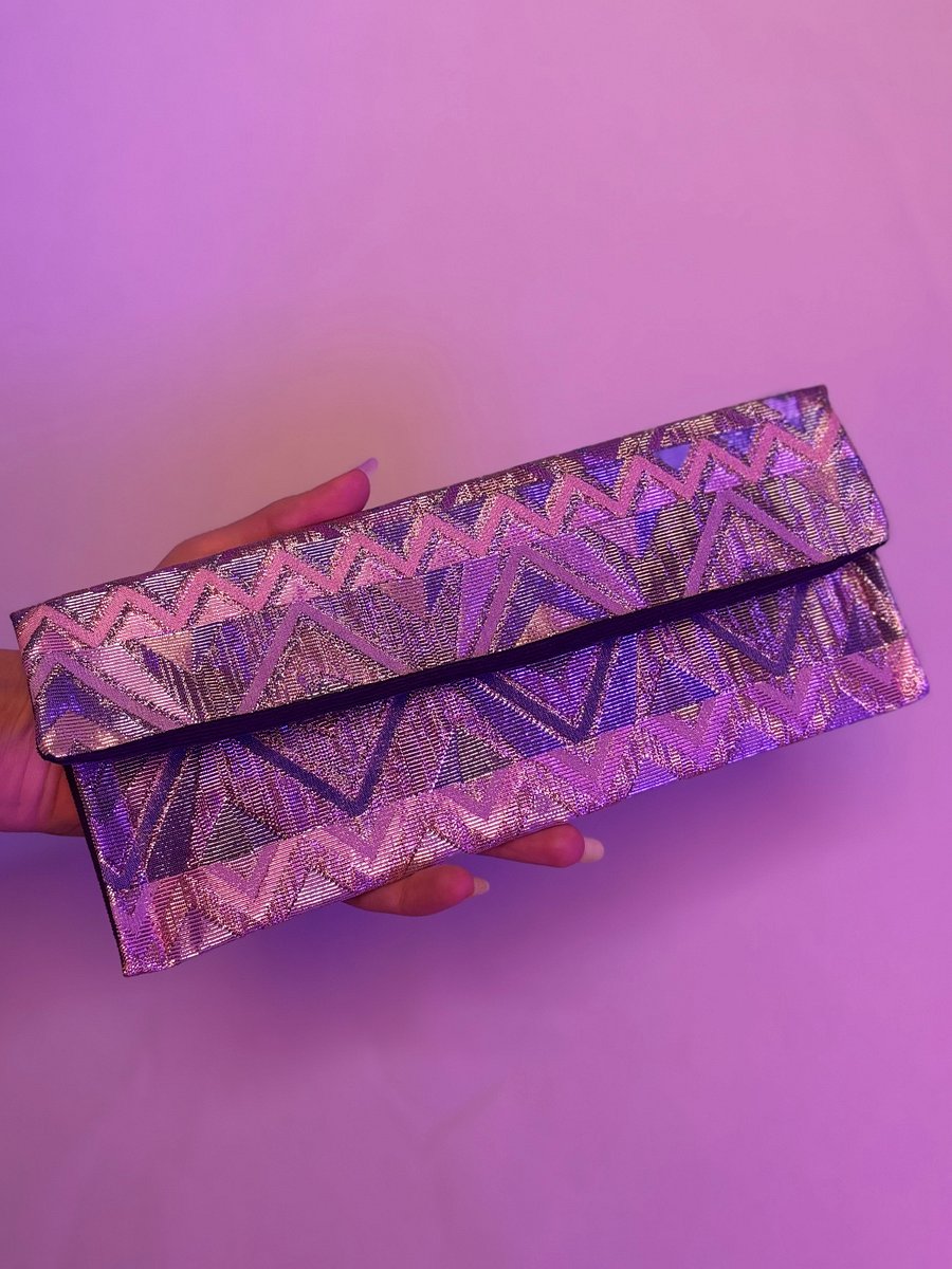 Envelope Clutch (Purple and Pink Metallic Diamonds) product image (1)