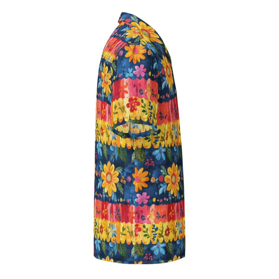 Mexican Folk Art Floral Pattern-Seamless Textured Stripe Hawaiian Shirt product image (4)