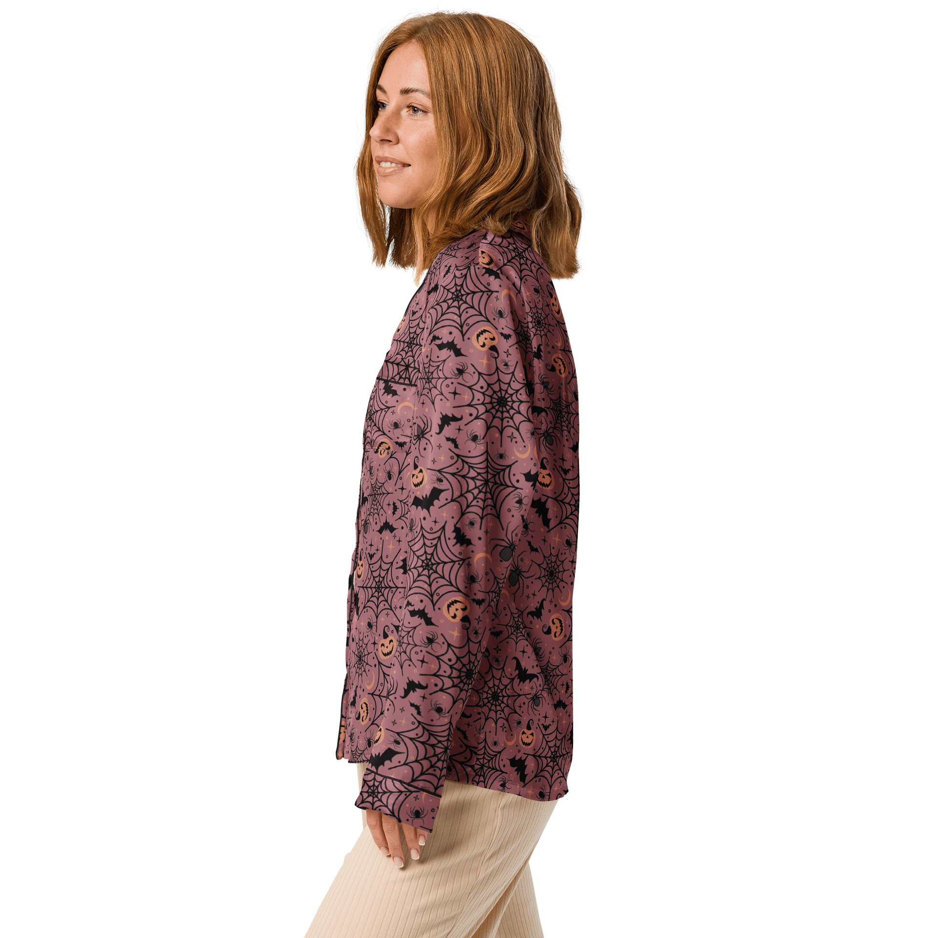 Retro Halloween Pajama Shirt in Dusty Pink product image (4)
