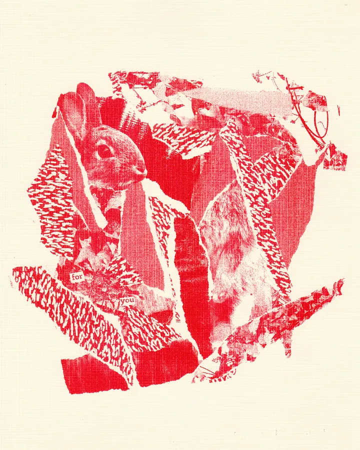 Bunny Collage Riso Print product image (1)