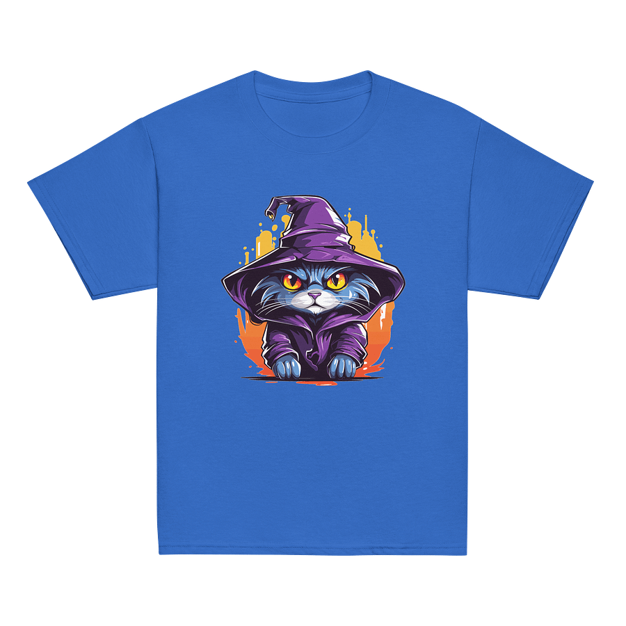 Kids Wizard Cat Youth T-Shirt | Funny Halloween Shirt for Boys & Girls product image (2)