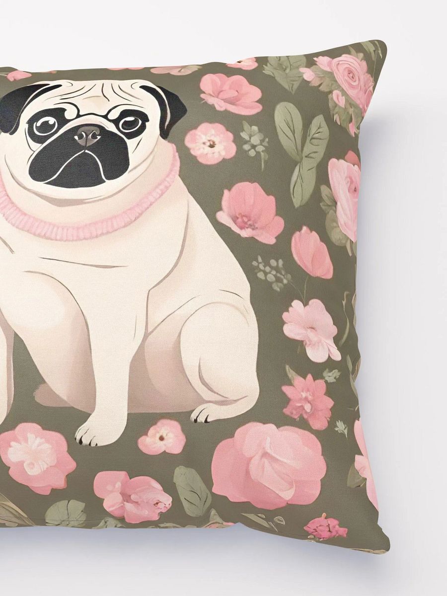 Pug and Flowers Pattern Pillow product image (4)