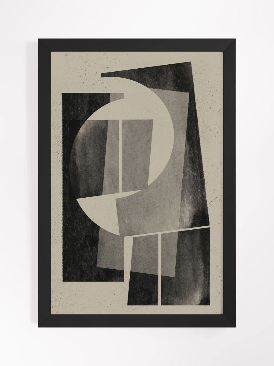 Monochrome Geometric Layers Poster | Minimalist Black-and-White Wall Art | Modern Abstract Design for Stylish Interiors product image (3)