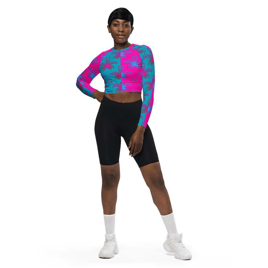 Cotton Candy Color Cannabis Stoner Shirt, Ganja Weed Festival Fashion Recycled Long-Sleeve Crop Top, 420 Summertime Twisted Budz Beach Style product image (5)