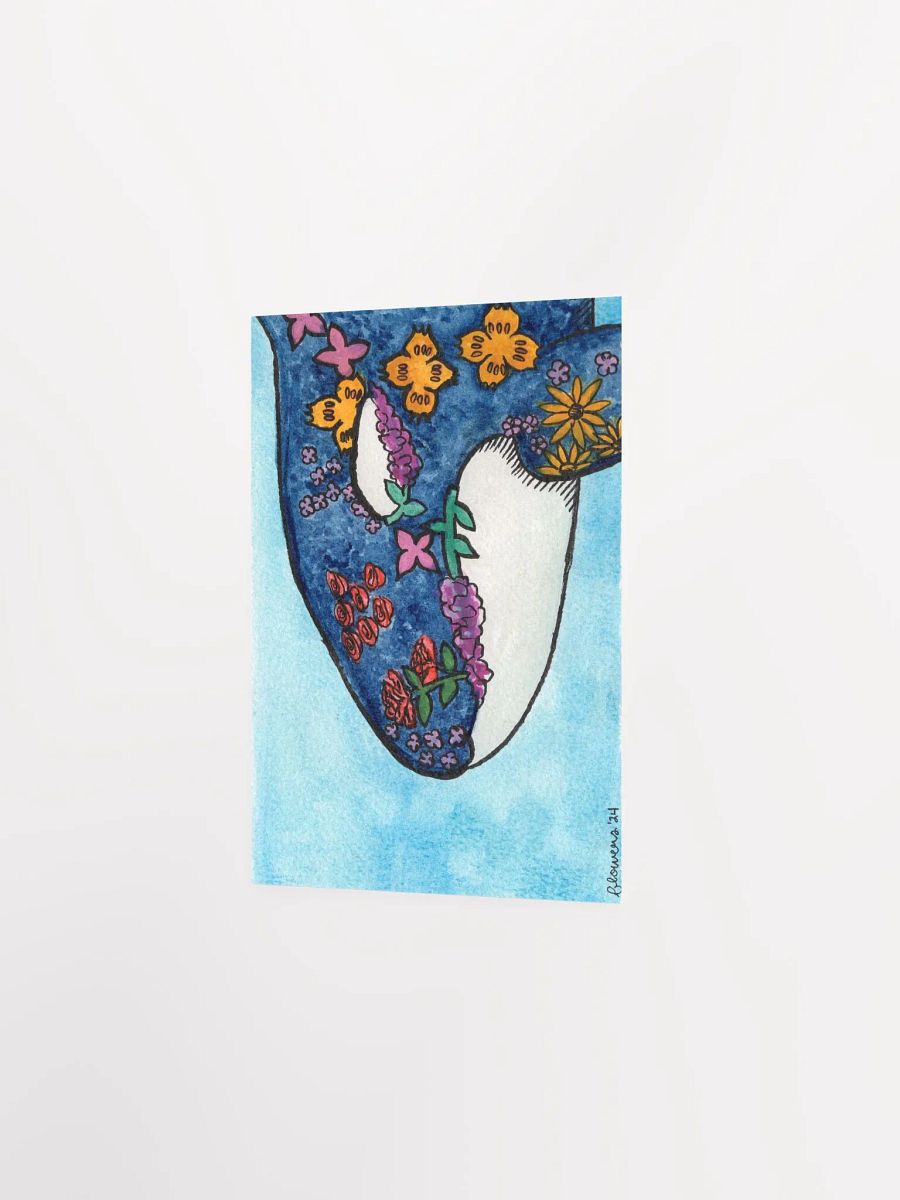 floral orca 03 - watercolour on paper - print product image (3)