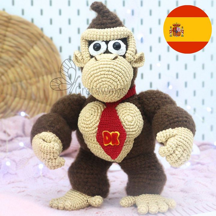 Patrón de Amigurumi de Donkey Kong de la serie Mario Bros (Descarga Digital) product image (1)