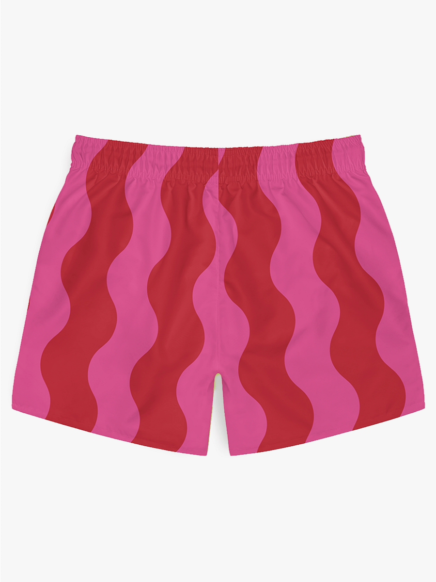 Cherry Bubblegum Striped Waves – Swim Trunks product image (2)