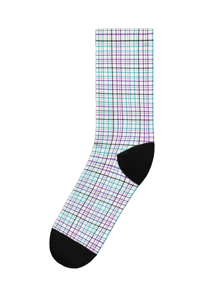 White Plaid Crew Socks product image (1)