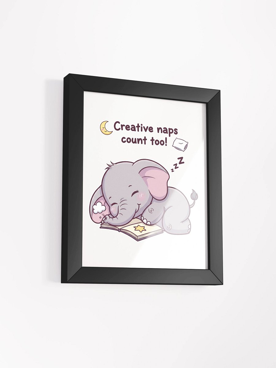 Sleepy Elephant Framed High-Quality Matte Poster product image (2)
