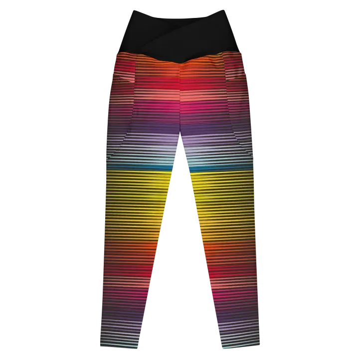 Sunset Mirage Crossover Leggings with Pockets product image (1)