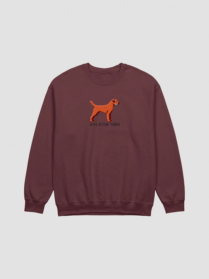 Keeps Getting Terrier Sweatshirt (Embroidered) of a Border Terrier(Red) product image (5)